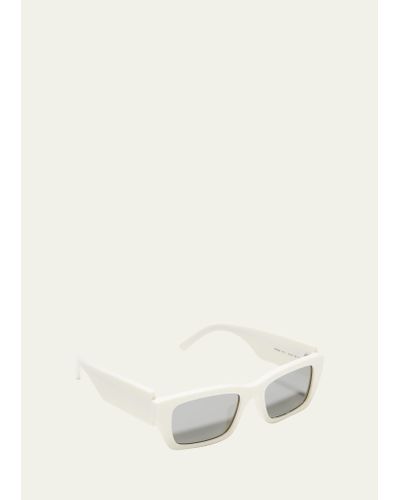Palm Angels Rectangle Asymmetric-logo Sunglasses - Natural