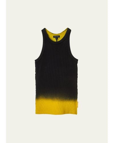 Marc Jacobs Grunge Spray Print Rib Tank Top - Yellow