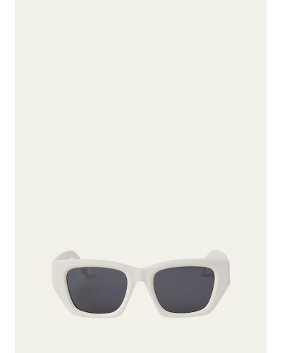 Palm Angels Hinkley White Acetate Cat-eye Sunglasses