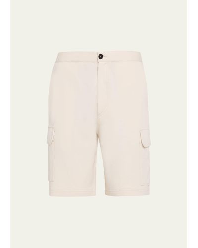 Brunello Cucinelli Cotton-blend Travel Cargo Shorts - Natural