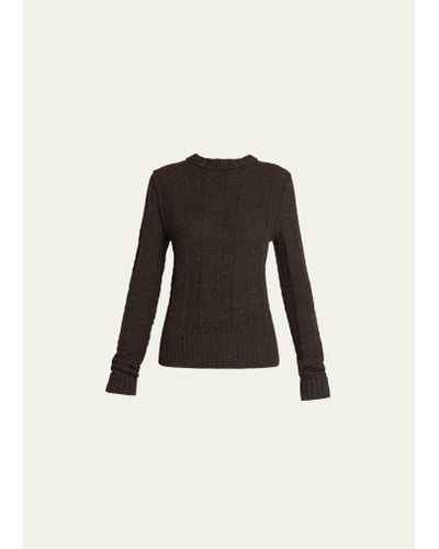 Bottega Veneta Shetland Chevron Wool Sweater - Black