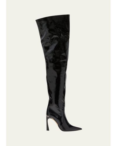 Victoria Beckham Patent Leather Over-the-knee Boots - Black