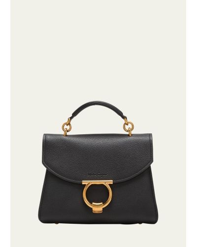 Ferragamo Margot Small Leather Satchel Bag - Black