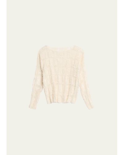 Issey Miyake Fuzzy Pleats Sweater - Natural