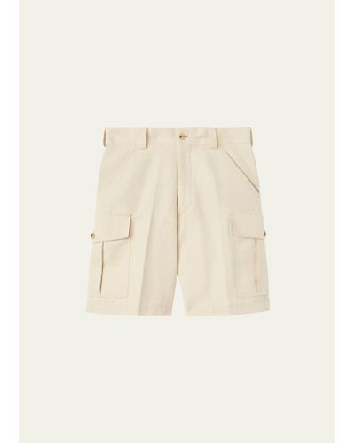 Loro Piana Bizen Cotton-linen Bermuda Cargo Shorts - Natural