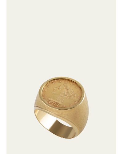Jorge Adeler 18k Yellow Gold 1878 2.5 Dollar Coin Ring - Natural