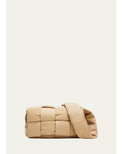 Bottega Veneta Borsa Woven Nylon Crossbody Bag - Natural