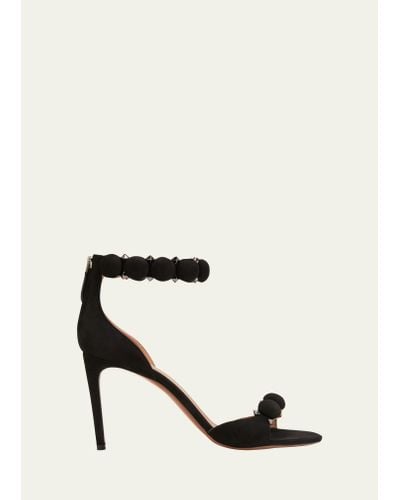 Alaïa Bombe Stud Suede Ankle-wrap High-heel Sandals - Black