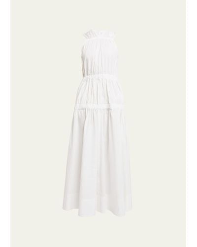 Proenza Schouler Libby Poplin Sleeveless Maxi Dress - White