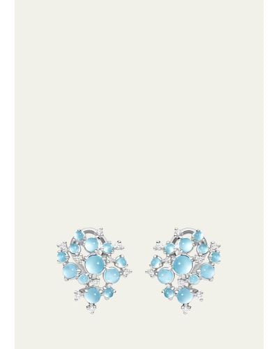 Paul Morelli Bubble Aquamarine & Diamond Clip-on Earrings - White