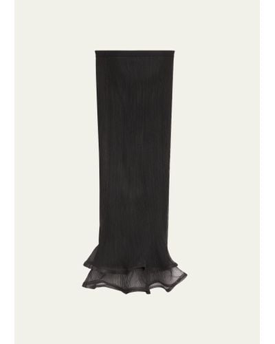 Jonathan Simkhai Kelso Ruffled Plisse Maxi Skirt - Black