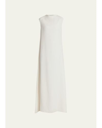 The Row Loic High-neck Sleeveless Silk Gown - White