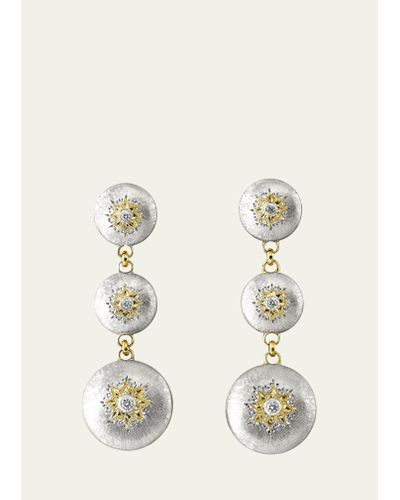 Buccellati Blossoms Diamond 3 Drop Earrings - Natural