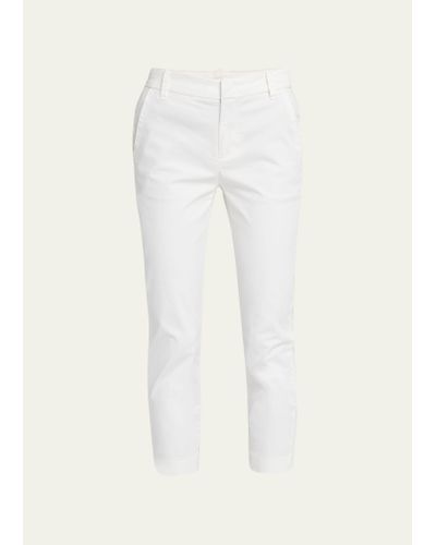 Vince Coin-pocket Straight-leg Cropped Chino Pants - White