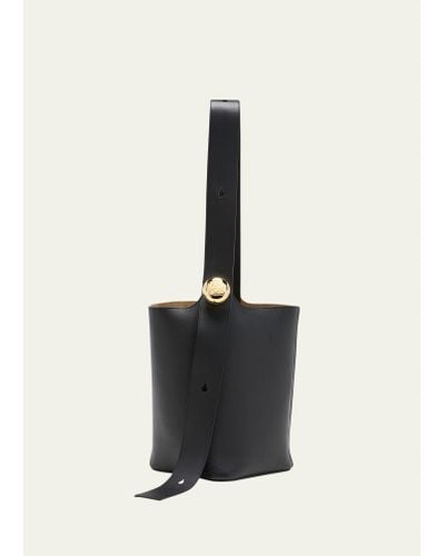 Loewe Anagram Pebble Leather Bucket Bag - Black