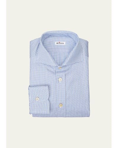 Kiton Multi-check Dress Shirt - Blue
