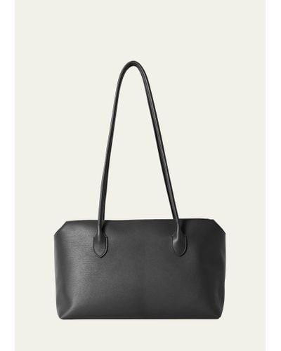 The Row Terrasse Leather Shoulder Bag - Black