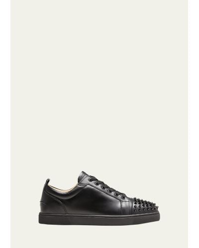 Christian Louboutin Louis Junior Spikes Leather Sneaker - Black