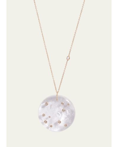 Bleecker and Prince Mini Constellation Quartz Crystal Necklace With Diamonds - White