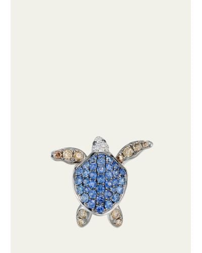 Mio Harutaka Blue Sapphire Turtle Earring