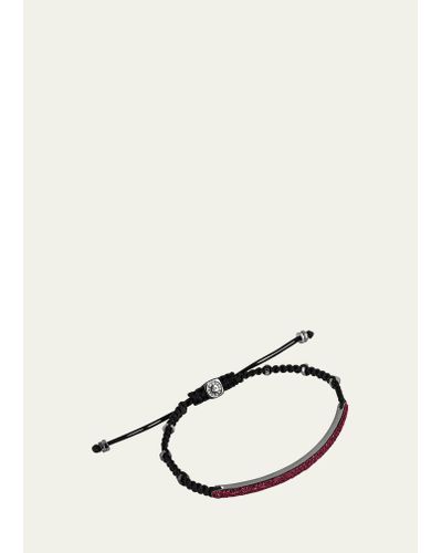 Tateossian Windsor Macrame Pull Bracelet With Rubies - Natural