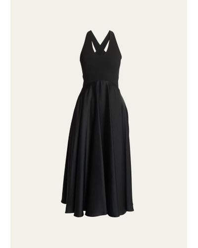 Alaïa Crossover Open-back Sleeveless Midi Dress - Black