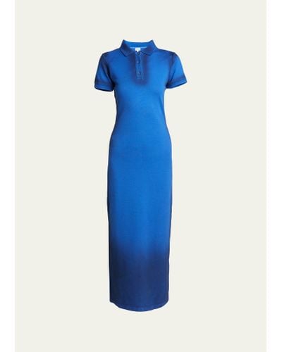 Loewe Knit Polo Midi Dress - Blue