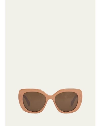 Celine Triomphe Acetate Butterfly Sunglasses - Natural