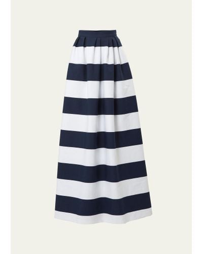 Carolina Herrera Striped Ball Skirt - Blue
