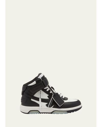 Off-White c/o Virgil Abloh Out Of Office Leather Mid-top Sneakers - White