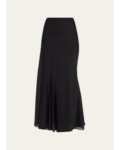 TOVE Cate Silk Maxi Skirt - Black