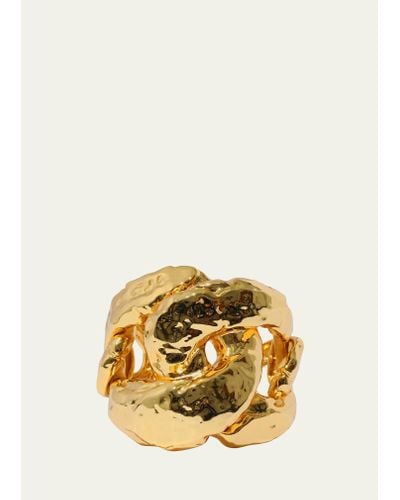 Alexis Brut Gold Large Curb Link Cuff Bracelet - Metallic