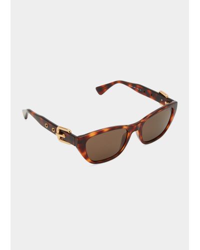 Moschino Buckle Nylon & Plastic Cat-eye Sunglasses - Natural
