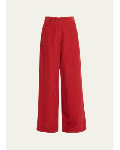 The Row Chan Wide-leg Corduroy Pants - Red