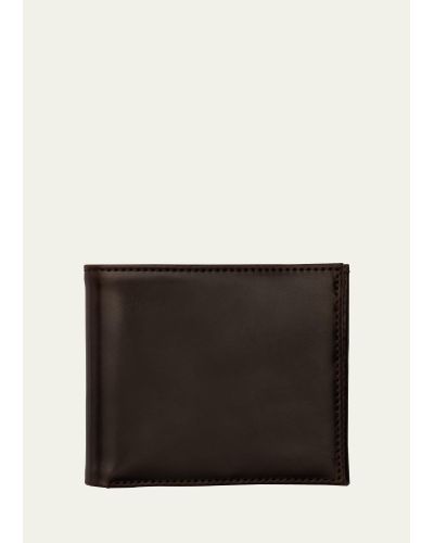 Abas Cordovan Slim Leather Bifold Wallet - Black