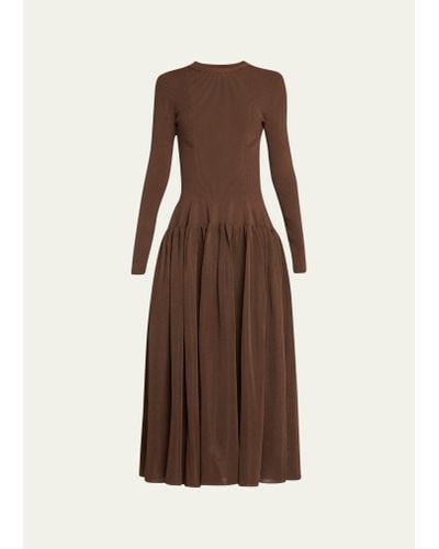 Altuzarra Denning Ribbed A-line Maxi Dress - Brown