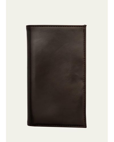 Abas Cordovan Leather Vertical Bifold Wallet - Black