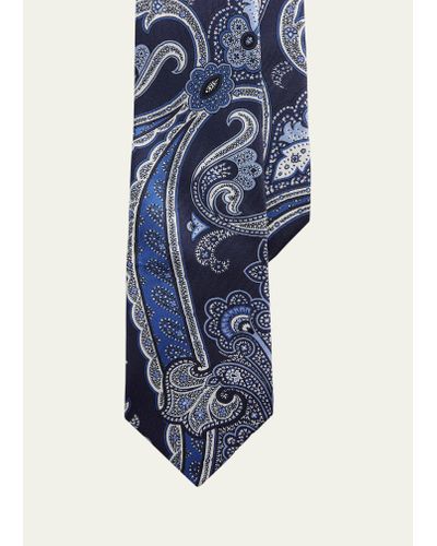 Ralph Lauren Tonal Paisley Tie - Blue