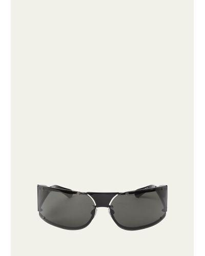 Off-White c/o Virgil Abloh Kenema Rimless Wrap Sunglasses - Gray