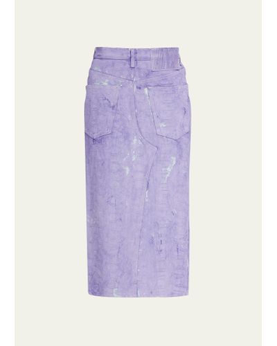 Marc Jacobs Backwards Midi Skirt With Logo Detail - Purple