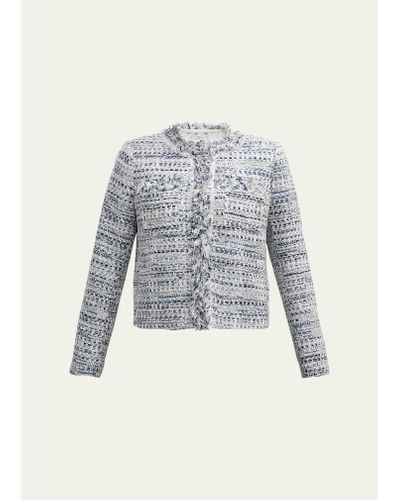 Kobi Halperin Ricki Fringe & Lace-trim Tweed Jacket - White
