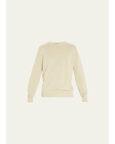 Bergdorf Goodman Cashmere Crewneck Sweater - Natural