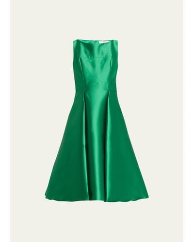 Pamella Roland Mikado A-line Cocktail Dress - Green