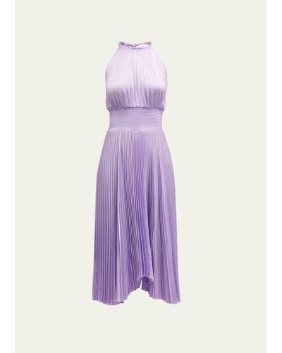 A.L.C. Renzo Ii Sleeveless Pleated Midi Dress - Purple