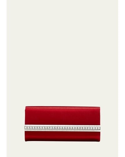 Judith Leiber Perry Satin & Crystal Clutch Bag - Red