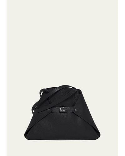 Akris Ai Small Leather Shoulder Tote Bag - Black