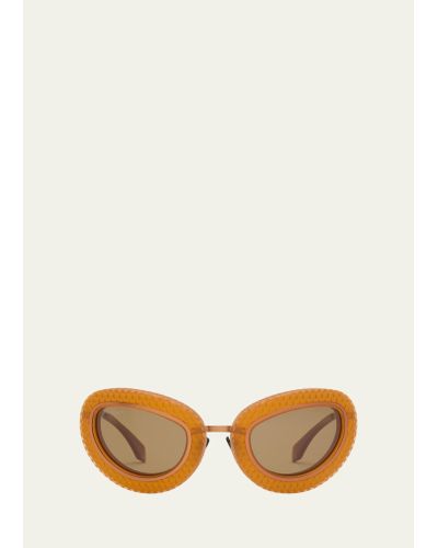 Off-White c/o Virgil Abloh Tokyo Acetate & Metal Alloy Cat-eye Sunglasses - Natural