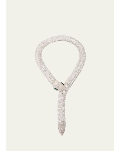 Natasha Accessories Limited Embellished Snake Necklace - Natural
