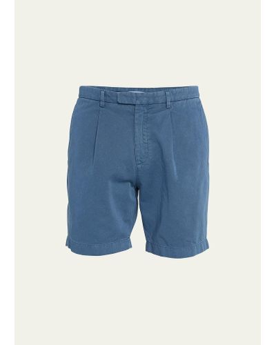 Boglioli Washed Pleated Shorts - Blue