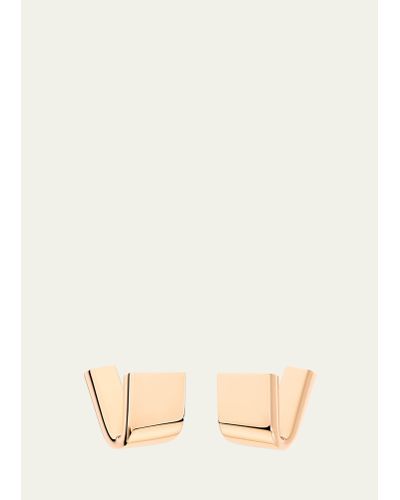 Vhernier Pink Gold Tonneau Clip Earrings - Natural